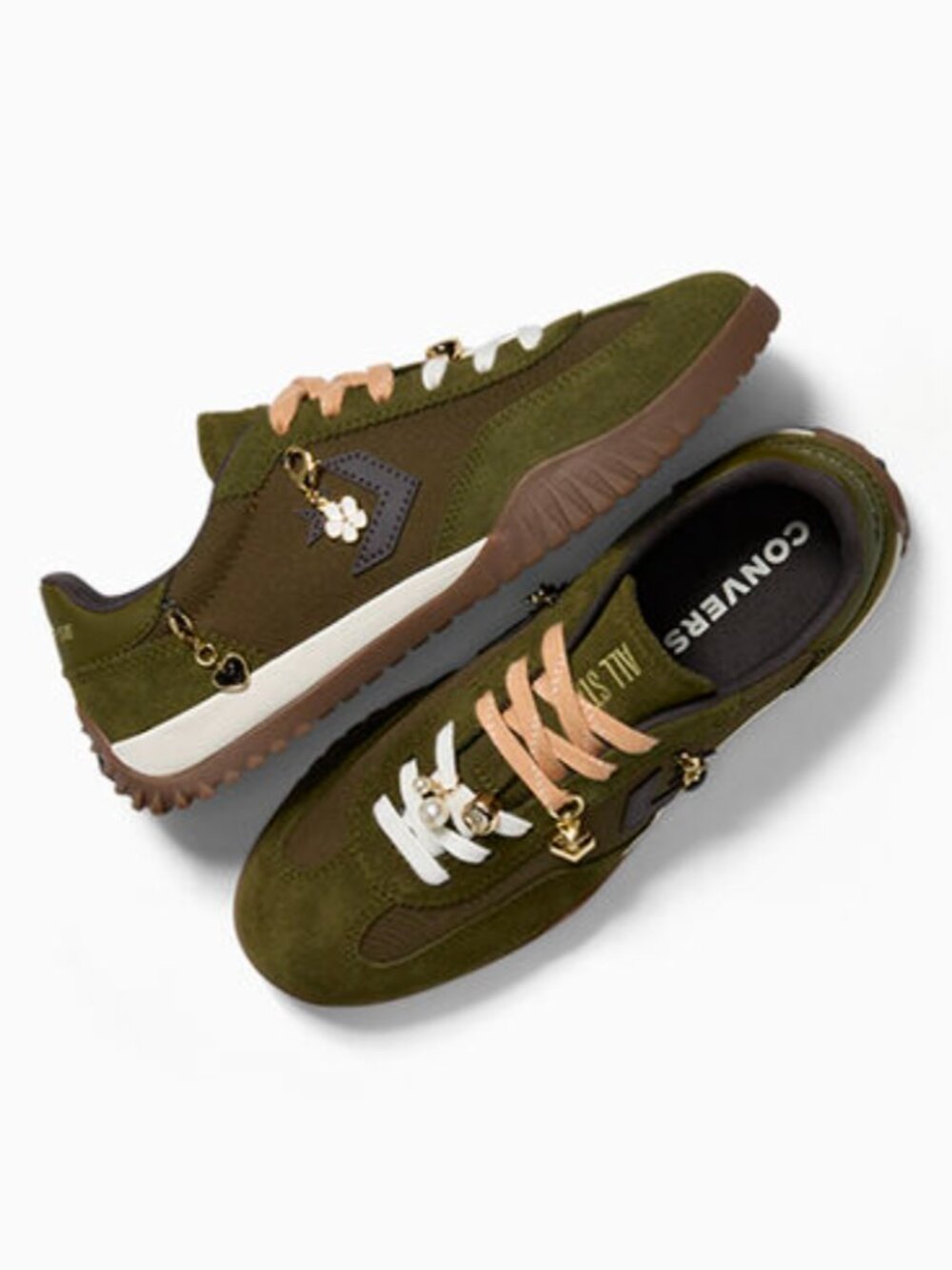NEW Converse Run Star Trainer Charms. Color:  Surplus Olive/Egret M-13 W-14.5